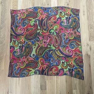 Multicolor Paisley Chiffon Square Scarf 26 x 26 inches